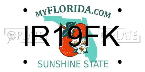 IR19FK Florida License Plate