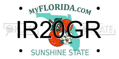 IR20GR Florida License Plate