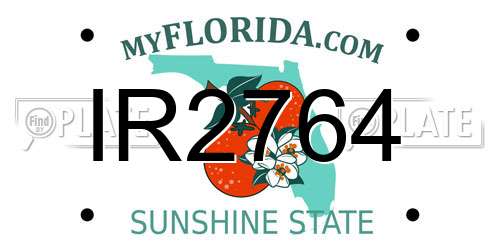 IR2764 Florida License Plate