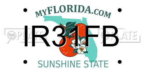 IR31FB Florida License Plate