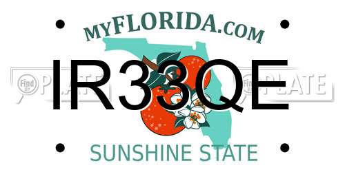 IR33QE Florida License Plate