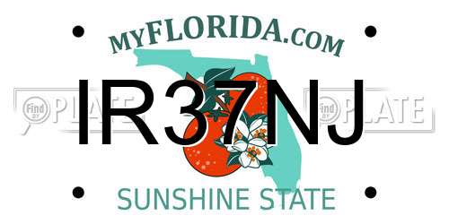 IR37NJ Florida License Plate