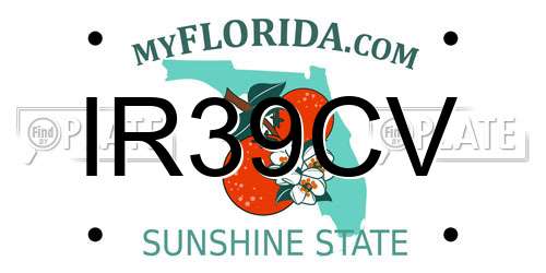 IR39CV Florida License Plate