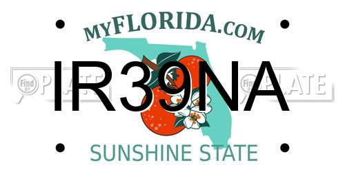 IR39NA Florida License Plate