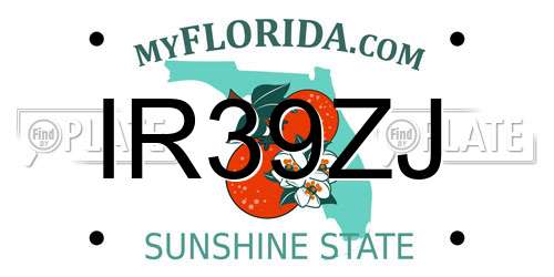 IR39ZJ Florida License Plate
