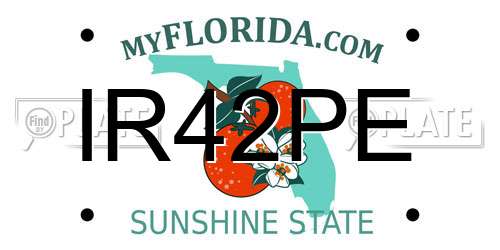 IR42PE Florida License Plate