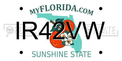 IR42VW Florida License Plate