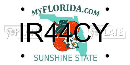 IR44CY Florida License Plate