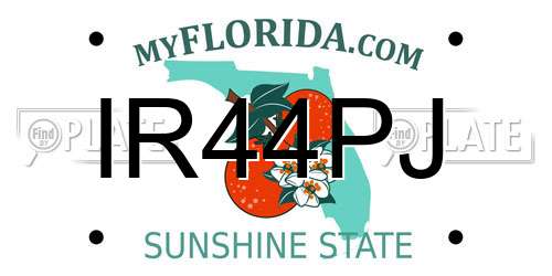 IR44PJ Florida License Plate