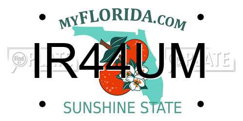 IR44UM Florida License Plate