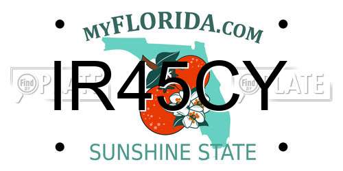 IR45CY Florida License Plate