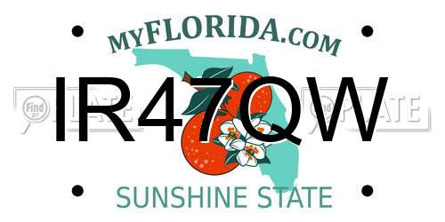 IR47QW Florida License Plate