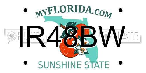 IR48BW Florida License Plate