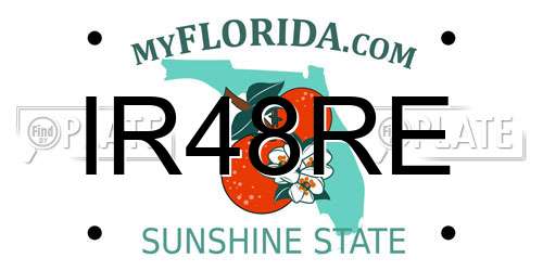 IR48RE Florida License Plate