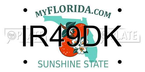 IR49DK Florida License Plate