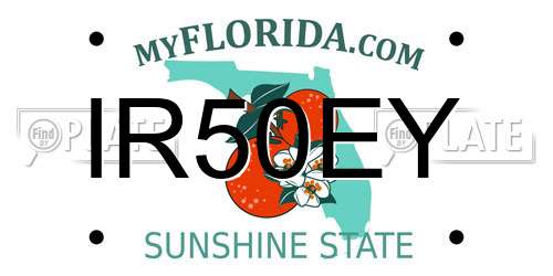 IR50EY Florida License Plate