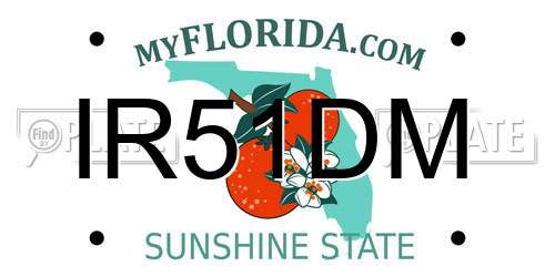 IR51DM Florida License Plate