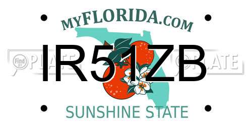 IR51ZB Florida License Plate