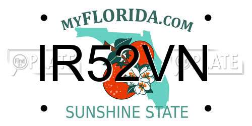 IR52VN Florida License Plate