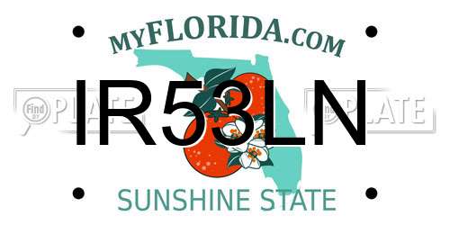 IR53LN Florida License Plate