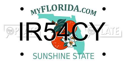 IR54CY Florida License Plate