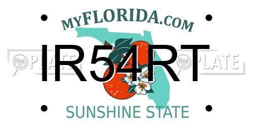 IR54RT Florida License Plate