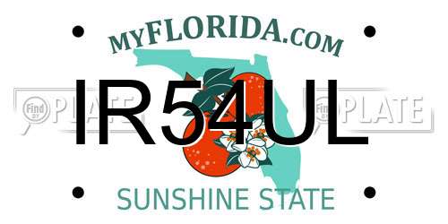 IR54UL Florida License Plate