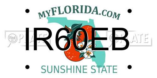 IR60EB Florida License Plate