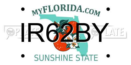IR62BY Florida License Plate