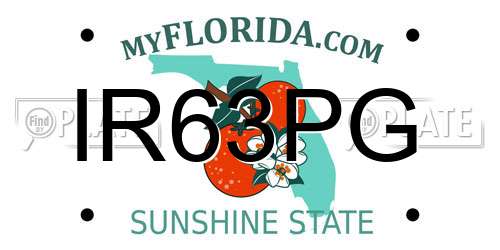 IR63PG Florida License Plate