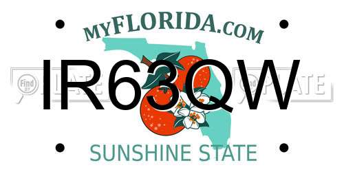 IR63QW Florida License Plate