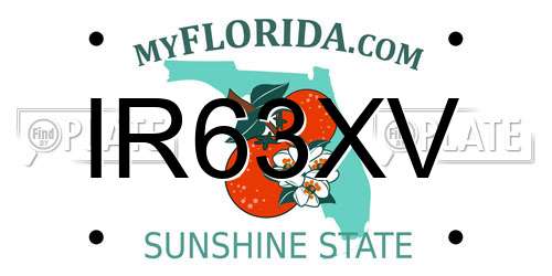 IR63XV Florida License Plate