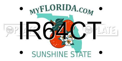 IR64CT Florida License Plate