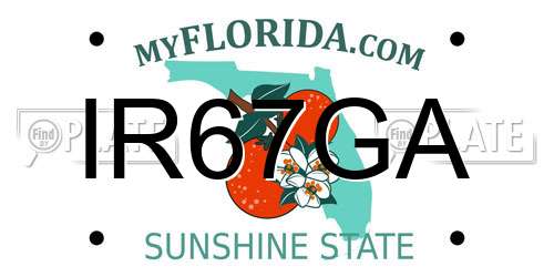 IR67GA Florida License Plate