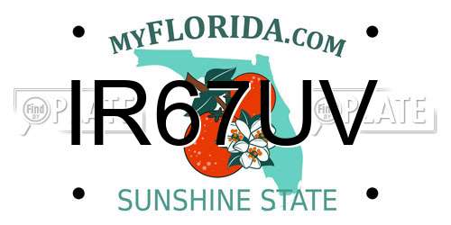 IR67UV Florida License Plate