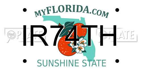 IR74TH Florida License Plate