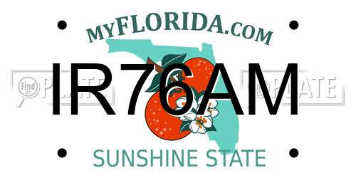 IR76AM Florida License Plate
