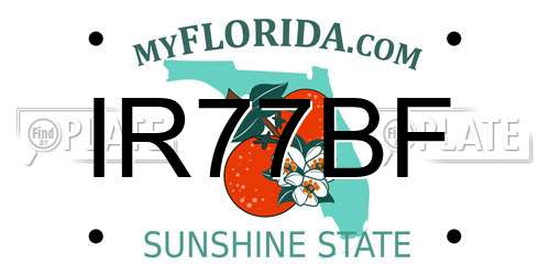 IR77BF Florida License Plate