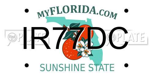 IR77DC Florida License Plate