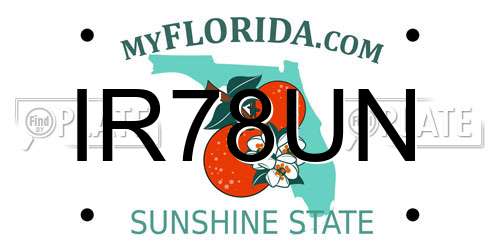 IR78UN Florida License Plate