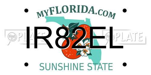 IR82EL Florida License Plate