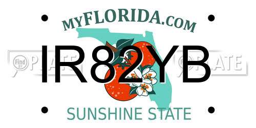 IR82YB Florida License Plate