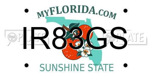 IR83GS Florida License Plate