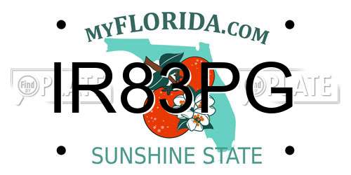 IR83PG Florida License Plate