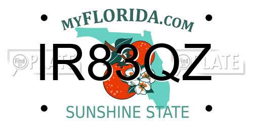 IR83QZ Florida License Plate