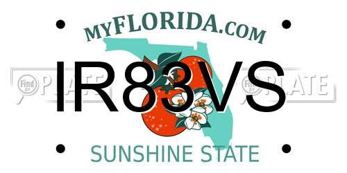 IR83VS Florida License Plate