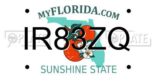 IR83ZQ Florida License Plate