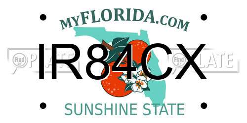 IR84CX Florida License Plate