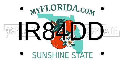 IR84DD Florida License Plate