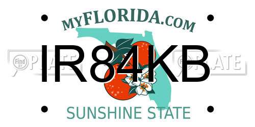 IR84KB Florida License Plate